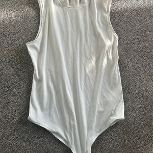 H&M White Ribbed Bodysuit